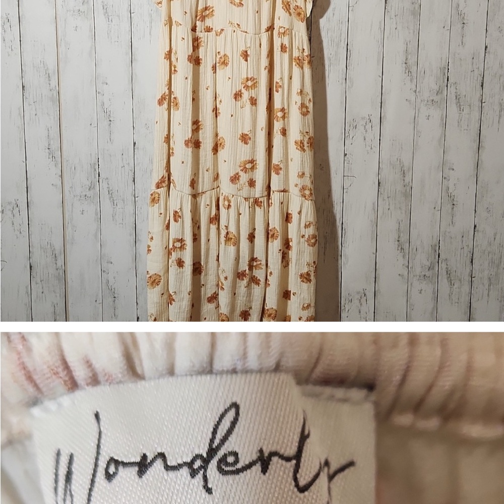 Wonderly Cream and Orange Floral Dress